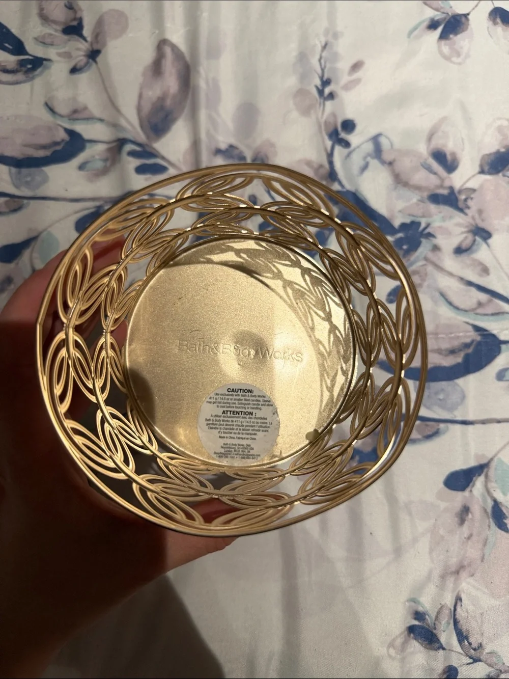 Bath & Body Works Gold Filigree Candle Holder